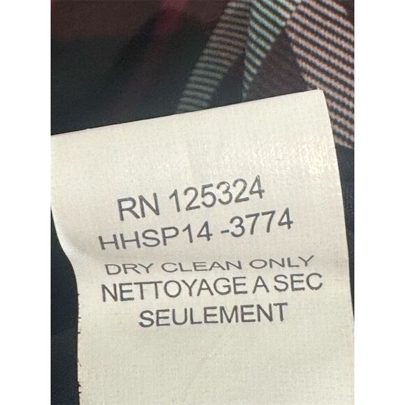 Haute Hippie Women’s Small Plaid Silk Dress Burgundy Black Asymmetrical Hem NWT - Picture 12 of 12